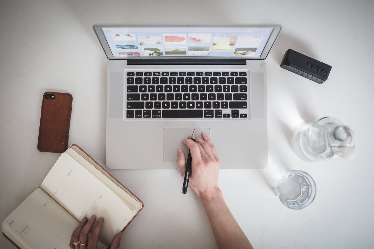 In-house graphic designer creating custom print layouts